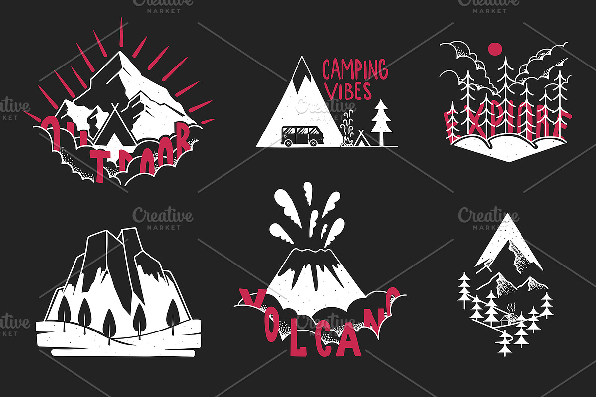Camping Badges Part III, a Branding & Logo Template by 2dvillShop (Photo 3 of 5)