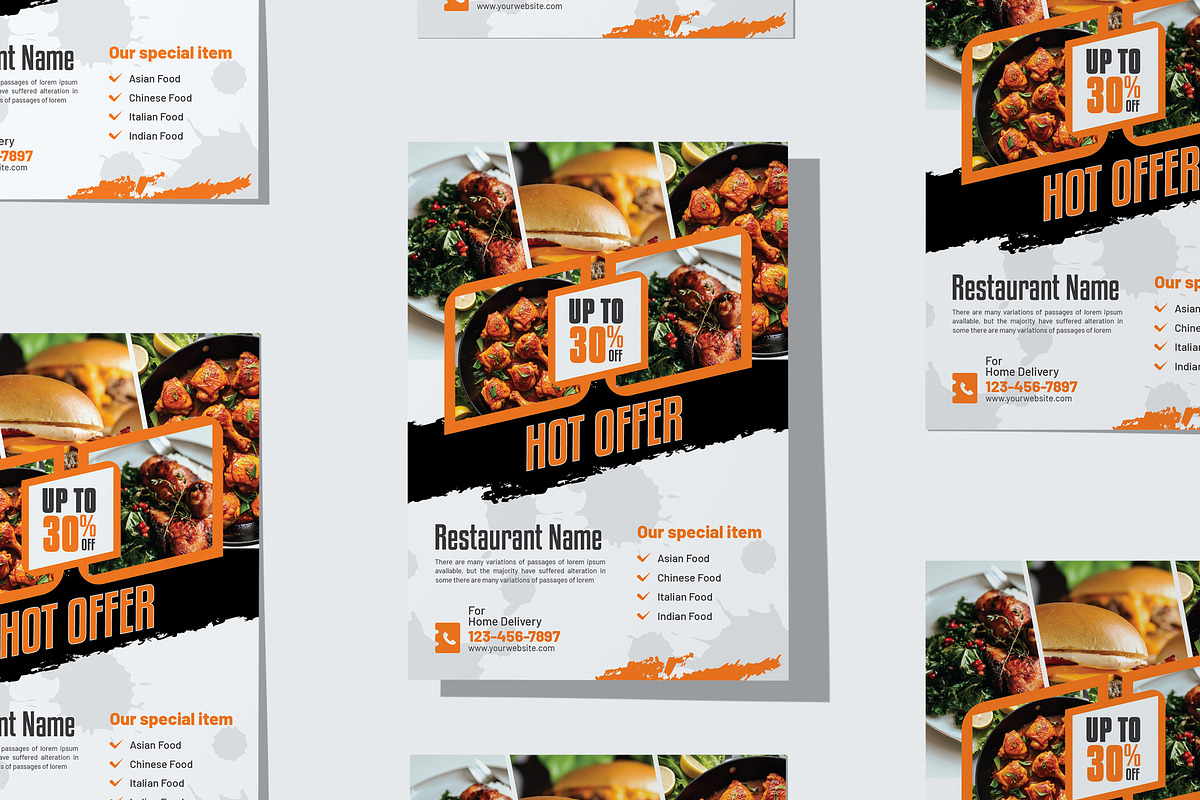 Restaurant Food Promotion Template, a Flyer Template by mrPixelLab (Photo 2 of 3)