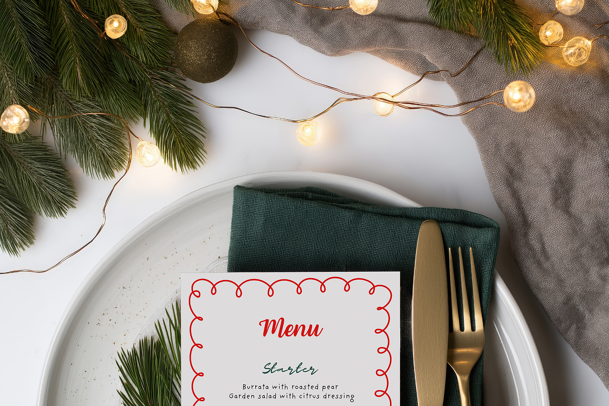 5x7 Christmas Menu Card Mockup, an Advertising Mockup by Serenefeeling (Photo 3 of 7)
