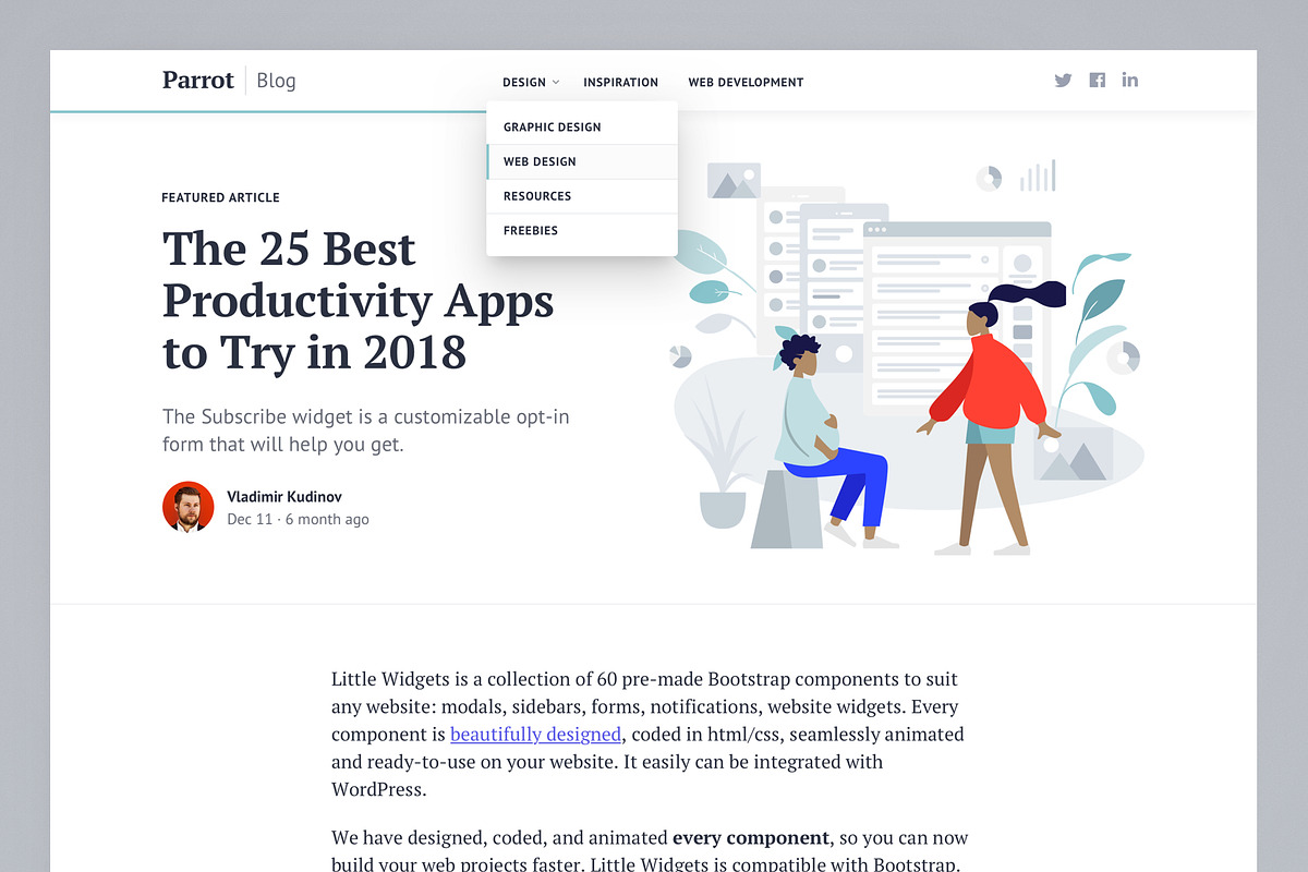 Parrot: Bootstrap Blog Template, a Bootstrap Template by Nice, Very Nice (Photo 3 of 6)