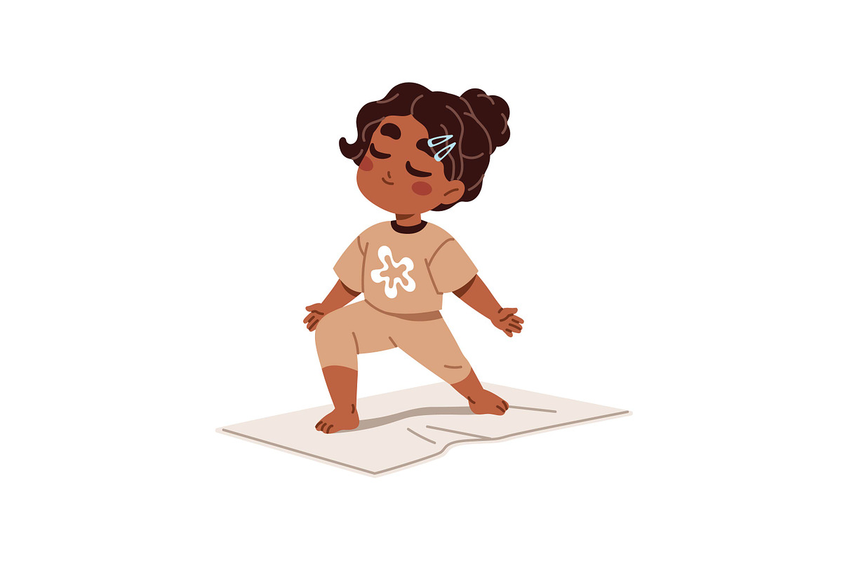 Cute kids doing sports exercises set, a Person Illustration by PaperTrident (Photo 12 of 13)