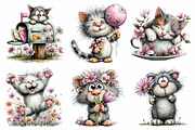 Spring Cat Clipart Set, an Illustration by Daily.Designs (Thumbnail 5 of 7)