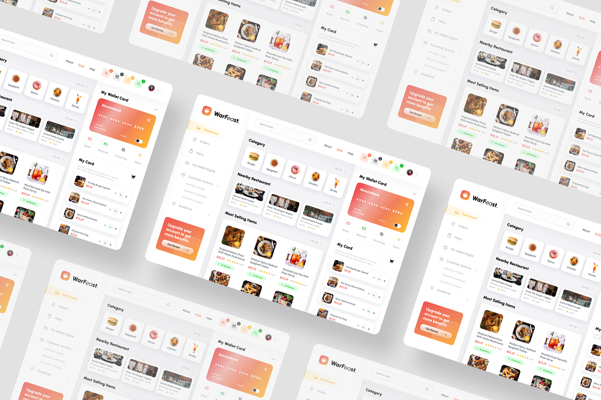 WarFeast Food Order Admin Dashboard, a Websites & App Template by SquidPixey (Photo 4 of 5)