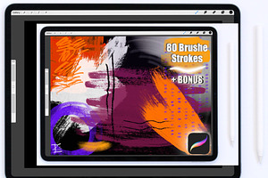 80 Splatters/Strokes for Procreate