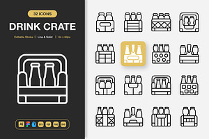 Drink Crate Icons, an Icon by Spacepixel Creative