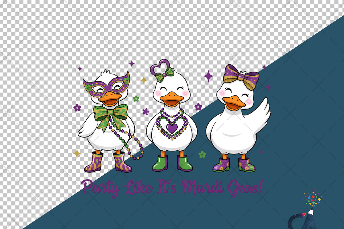 Mardi Gras Goose Coquette Bow PNG, an Illustration by Creative Art (Photo 6 of 6)