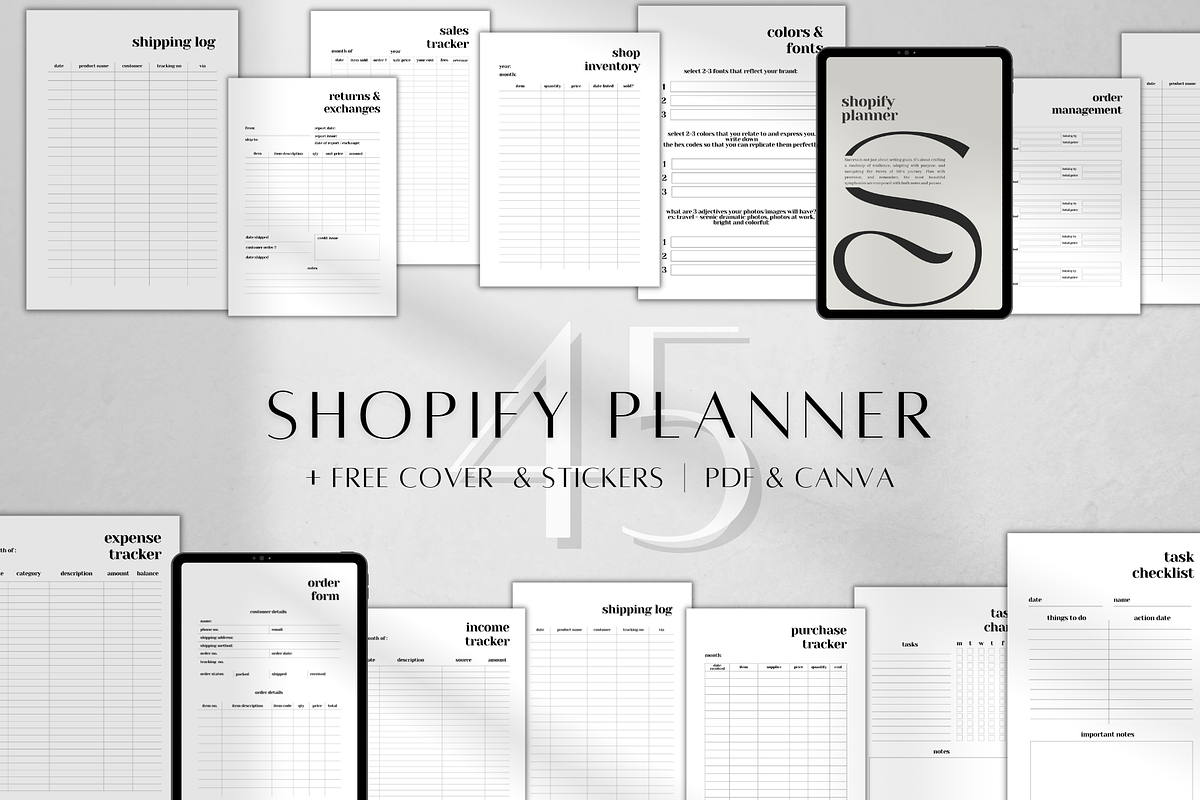 Printable Shopify Business Planner, a Stationery Template by BRANDcontent (Photo 1 of 6)