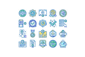 Quality Approve Mark And Medal Icons, an Object Illustration by pikepicture