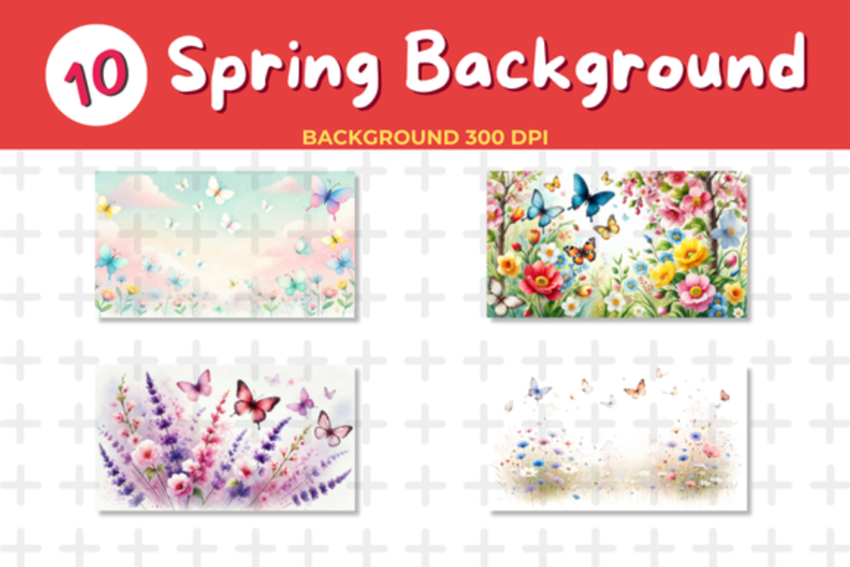 Watercolor Spring Background with Bu, an Animal Illustration by John_Walker (Photo 2 of 4)