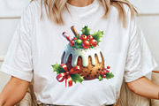 Watercolor Christmas Pudding Clipart, a Work Illustration by CraftArtStudio (Thumbnail 4 of 6)