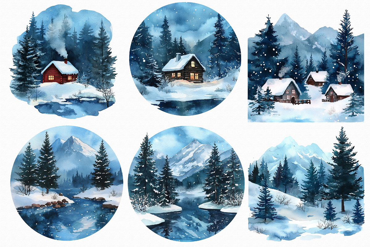 Watercolor Mountain Clipart, an Illustration by Libby Wishes (Photo 4 of 4)