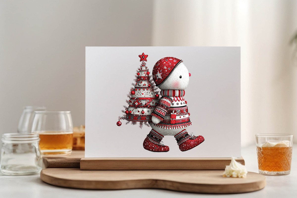 Whimsical Snowman Christmas Clipart, an Animal Illustration by SVGArt (Photo 4 of 9)