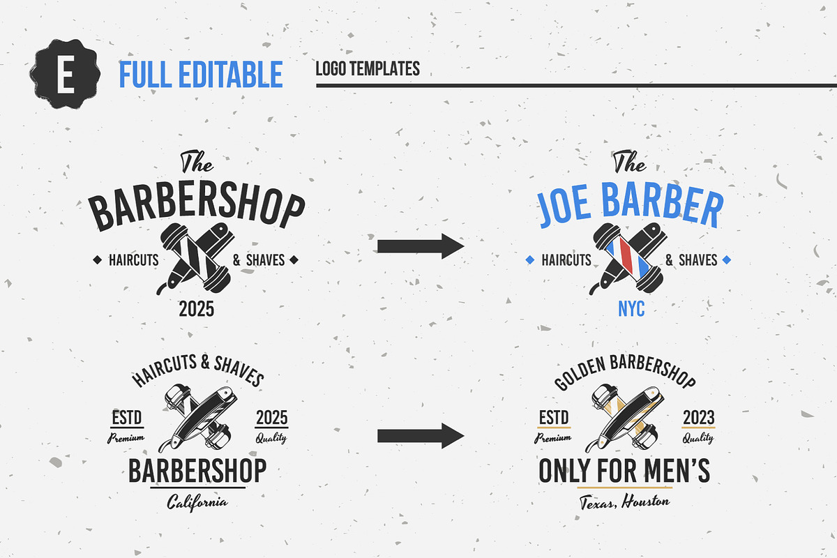 Barbershop logo set, a Branding & Logo Template by DenysHolovatiuk (Photo 5 of 10)