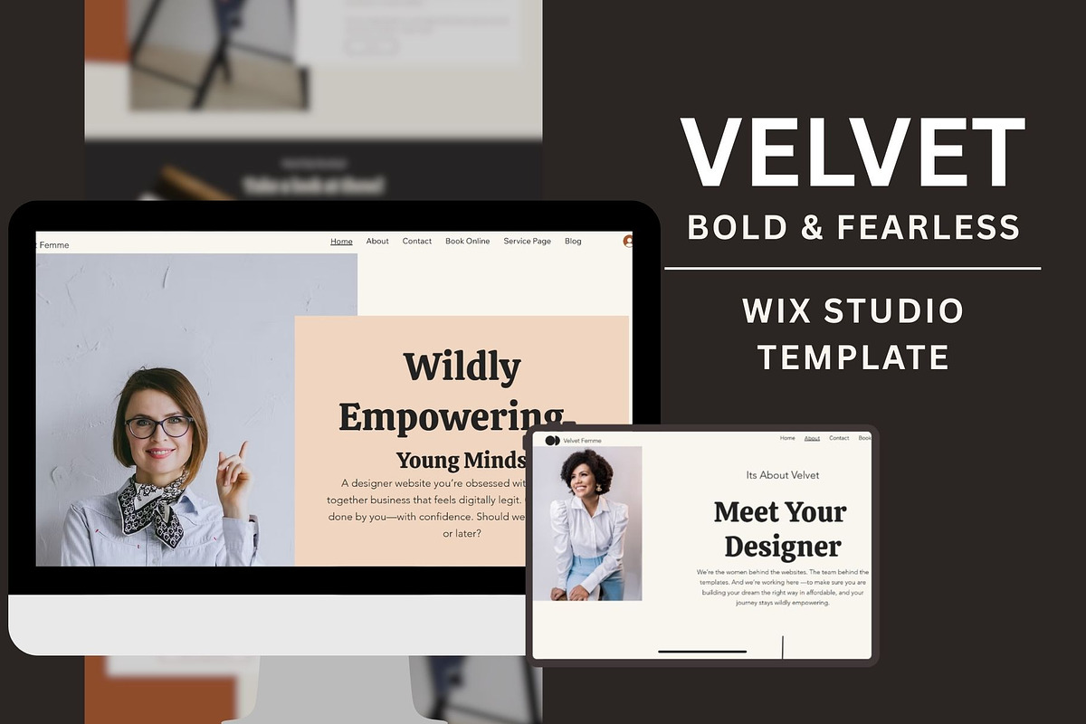 Velvet - Bold Feminine Wix Website, a Wix Template by Design Unique (Photo 1 of 7)
