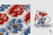 3D American Glass Flowers Patterns, a Pattern Graphic by Creative Store (Thumbnail 2 of 5)