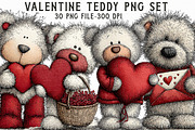 Valentine Teddy PNG Set, an Illustration by Libby Wishes (Thumbnail 1 of 6)