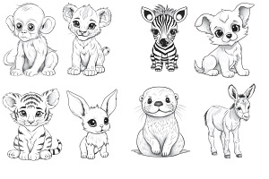 Baby Animals Set 1 Procreate Brush