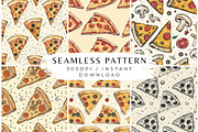 6 Retro Pizza Slice Seamless Pattern, a Pattern Graphic by Inknfolly (Thumbnail 2 of 2)