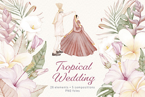 Tropical Summer Flowers Boho Wedding