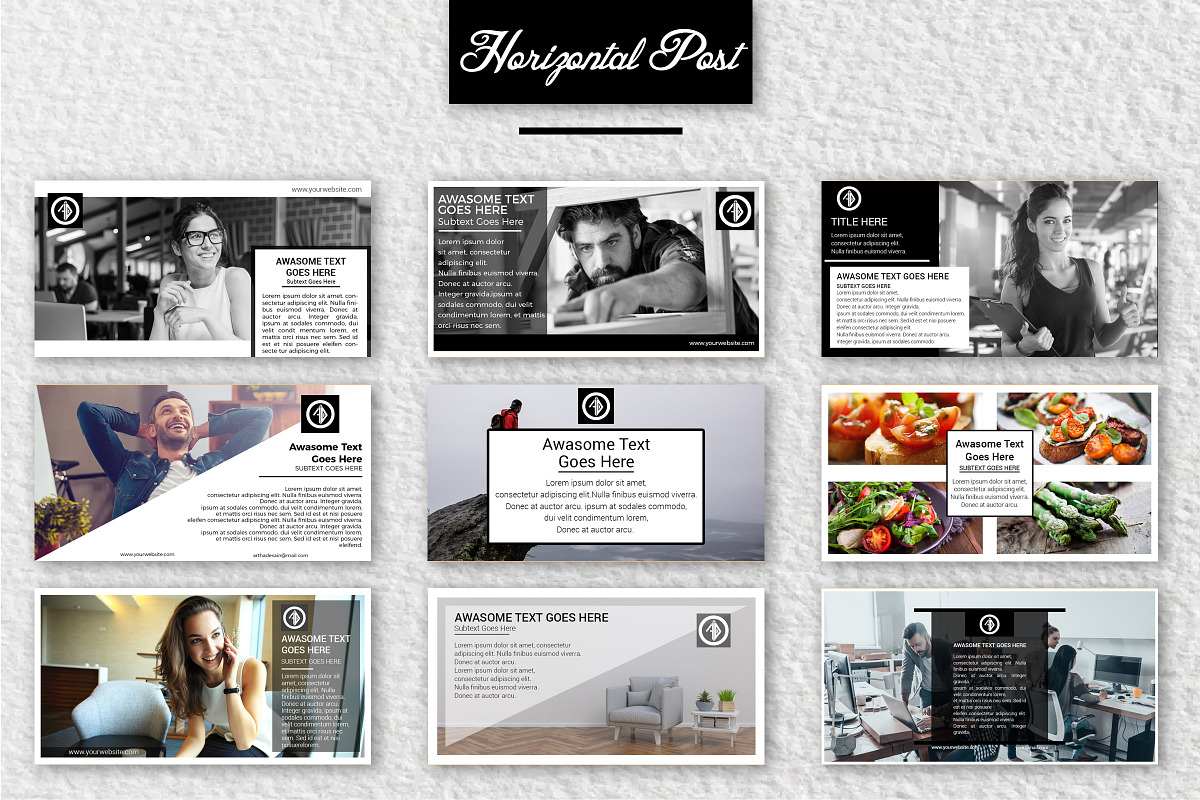 Black & White Social Media Pack, a Social Media Template by Artha Desain (Photo 4 of 5)