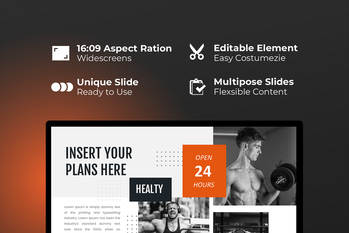 Max-GYM Presentation PowerPoint Temp, a Presentation Template by Pixel Blend (Photo 2 of 6)