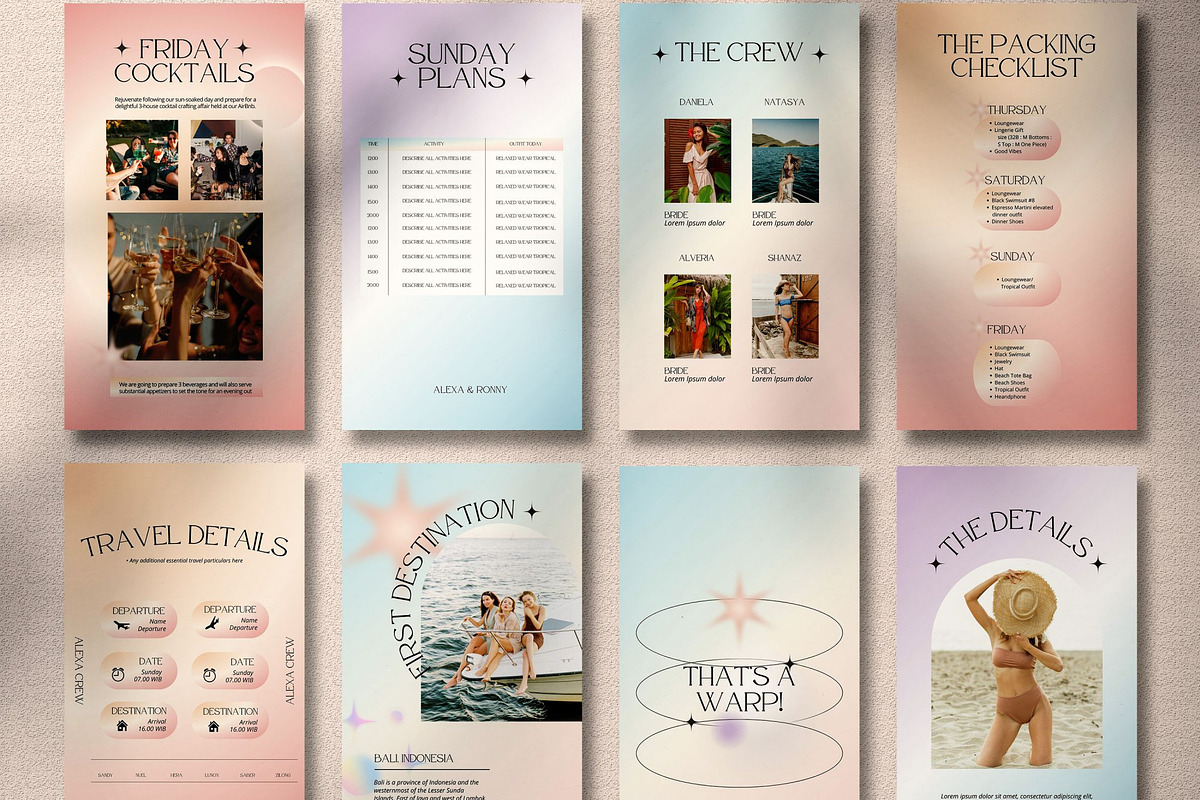Retro Bachelorette Itinerary Canva, a Presentation Template by SKY CREATION (Photo 5 of 7)