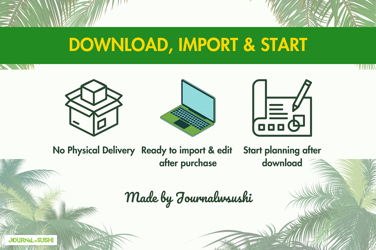 Productivity Digital Planner, a Stationery Template by Journal w Sushii (Photo 6 of 6)