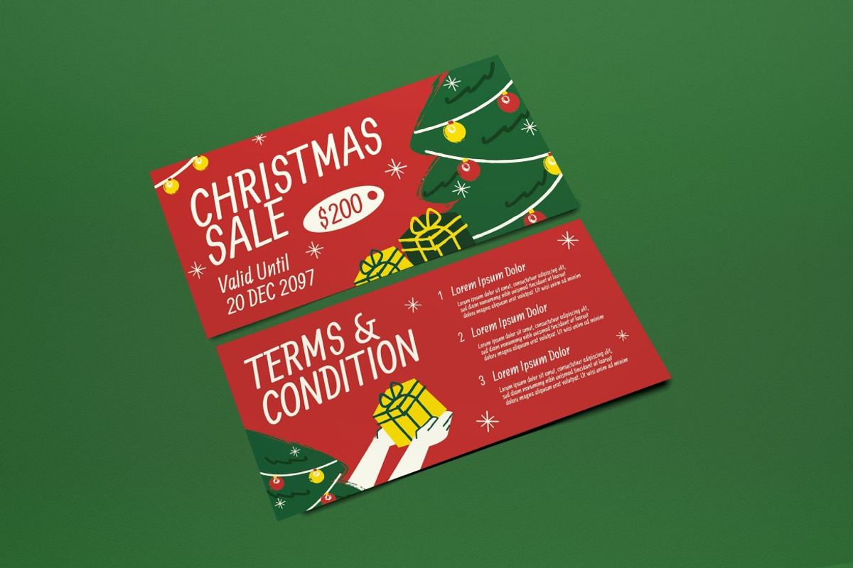 Christmas Sale Voucher, a Card Template by graphicook (Photo 2 of 3)