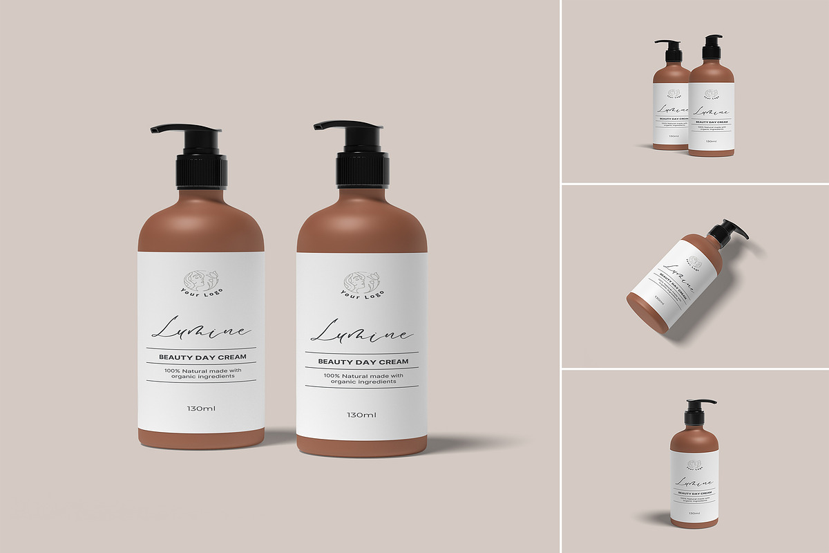 Cosmetic Pump Bottle Mockup, a Product Mockup by suciamairastd (Photo 1 of 5)