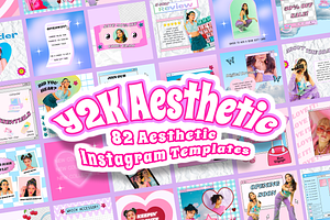 Y2K AESTHETIC 82 Instagram Templates, a Social Media Template by PLANETSEL