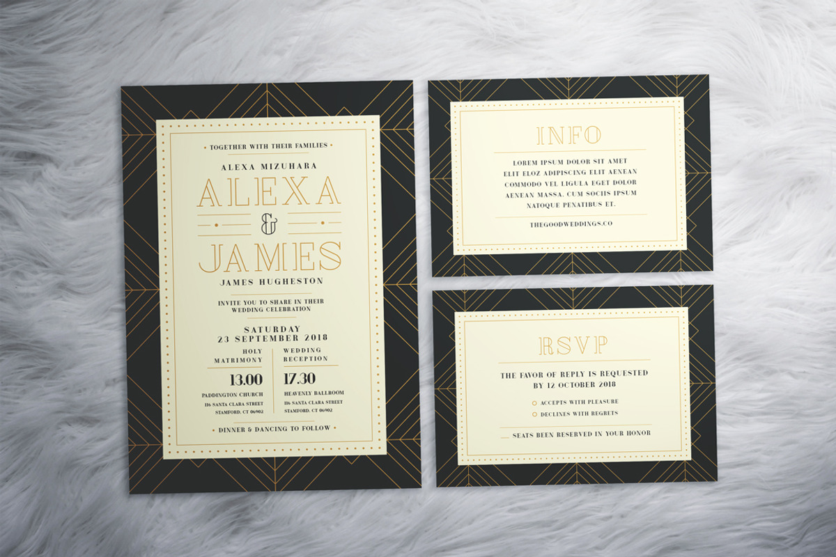 Art Deco Wedding Suite, an Invitation Template by The Good Store (Photo 2 of 7)