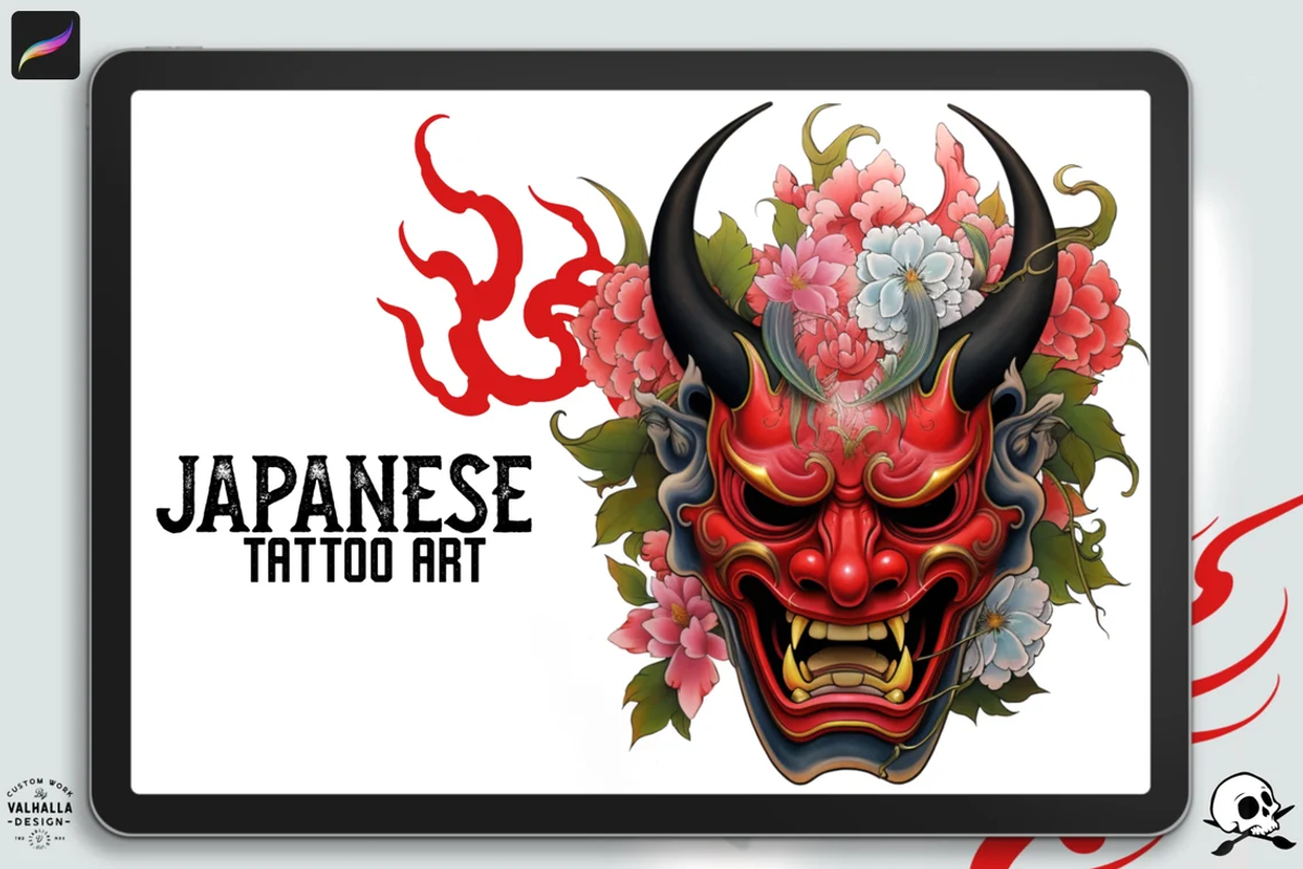 Procreate - Japanese tattoo, a Brush Add-On by Studio.Valhalla (Photo 1 of 10)
