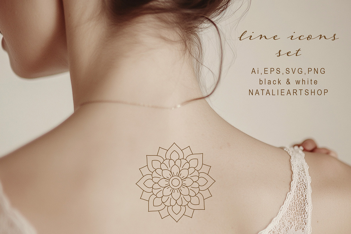 Holistic Medicine Line Icon Set, an Outline Icon by NatalieArtShop (Photo 12 of 15)