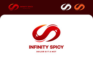 Infinity Spicy Pepper Logo Designs