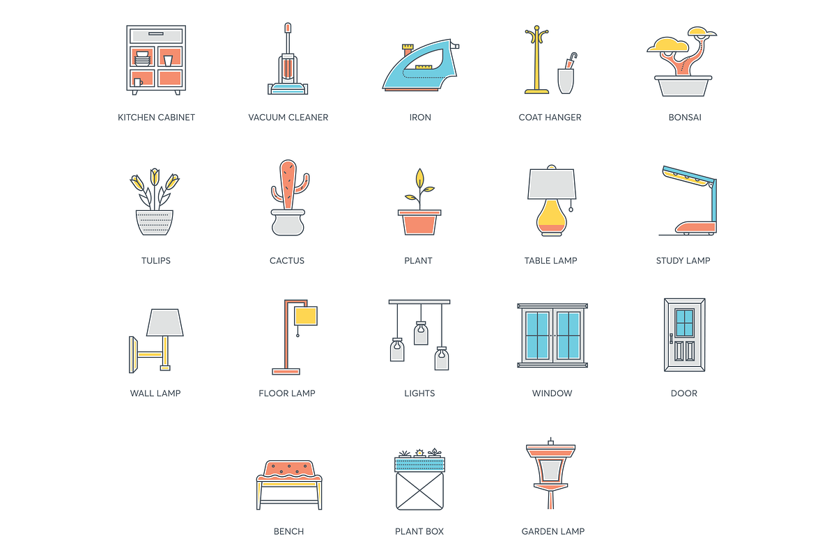 Interior Design & Furniture Icons, an Icon by Flat Icons (Photo 7 of 10)