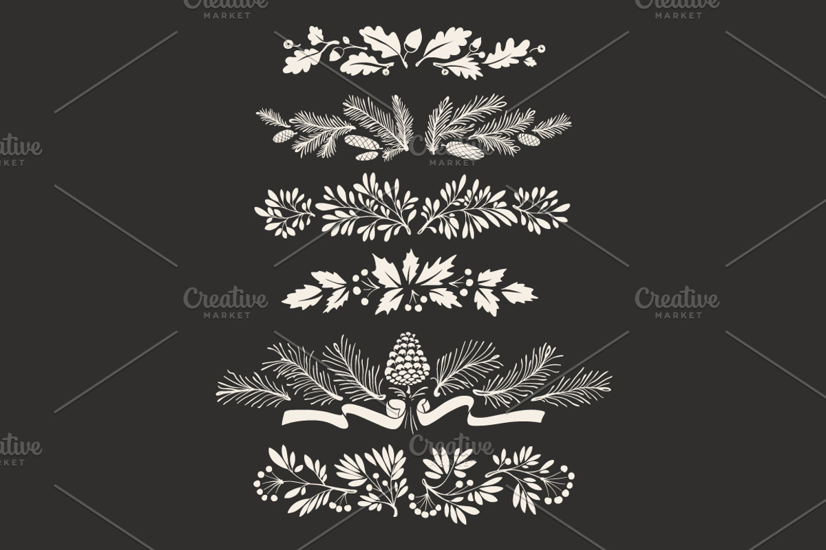 Christmas Hand-drawn Floral Decor, a Decorative Illustration by Adiemus (Photo 4 of 8)
