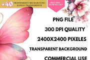 Watercolor Pink butterflies clipart, a Decorative Illustration by VM PARTYS  BY TAIRUMA (Thumbnail 7 of 8)