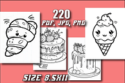 Cute Kawaii Food Coloring Book, an Animal Illustration by Printable Design Store (Thumbnail 4 of 7)