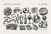 Oktoberfest German Food Vectors, a Food Illustration by Yevheniia (Thumbnail 2 of 13)