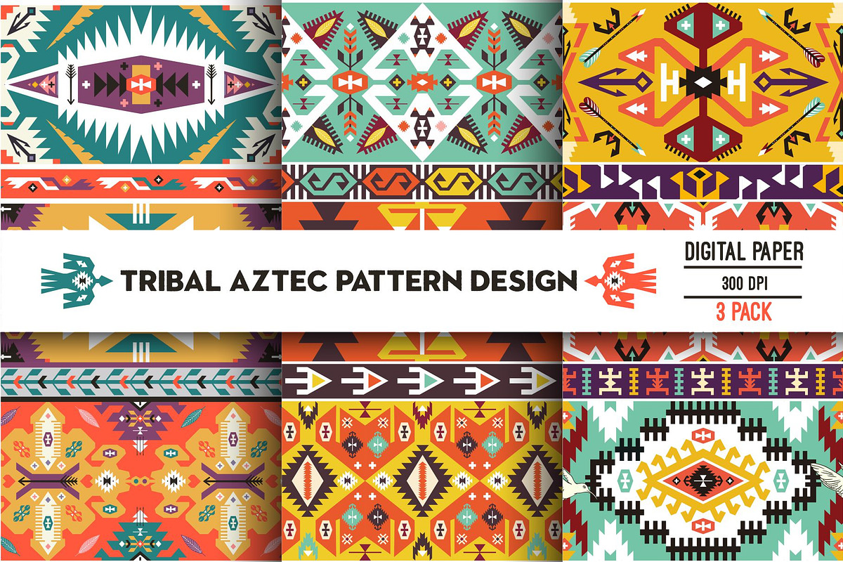 Ethnic pattern in aztec style, a Pattern Graphic by tomuato (Photo 1 of 4)