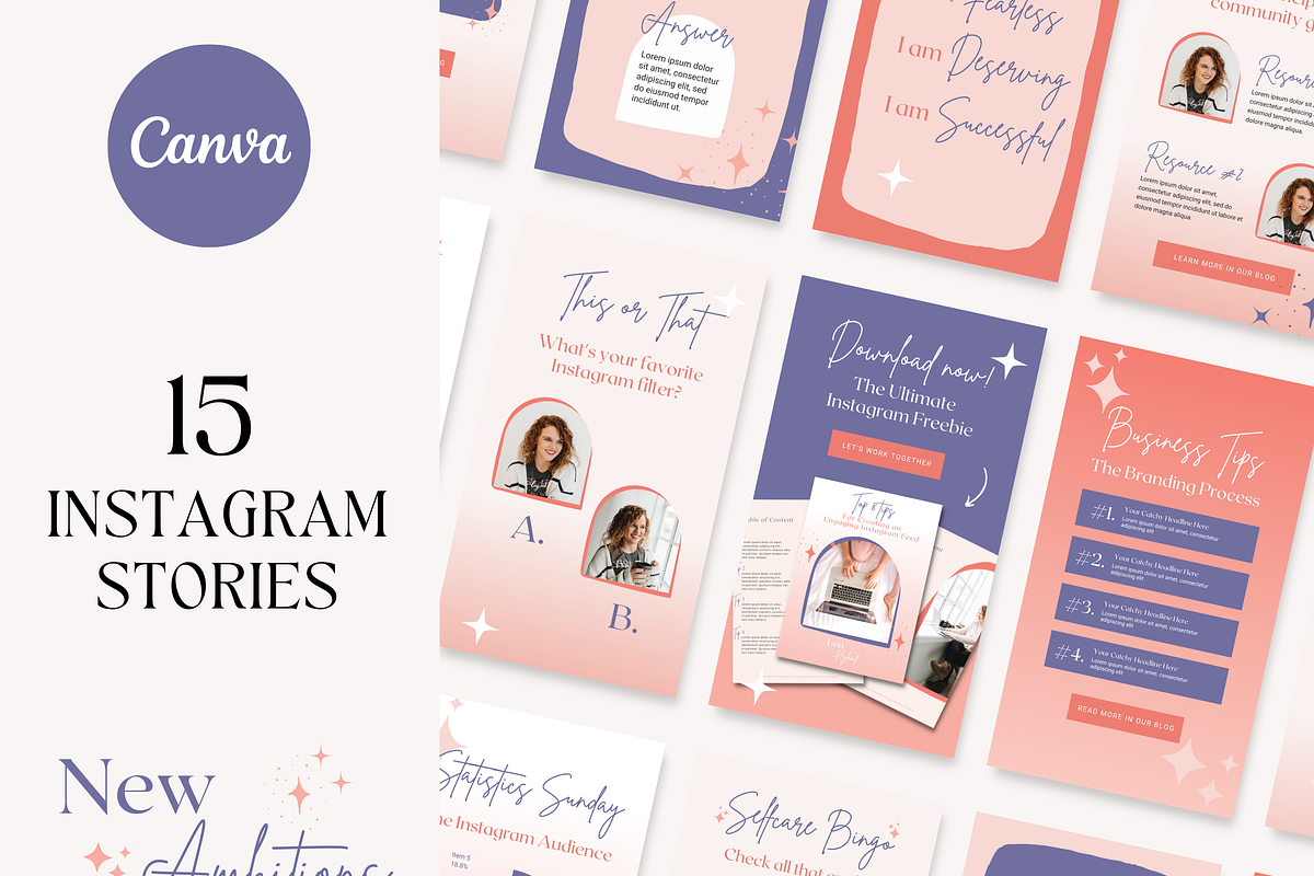 Instagram Story Templates Bold Canva, a Social Media Template by HerstedHertz (Photo 1 of 7)