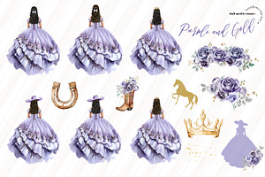 Purple Charro Princess Gold Crown