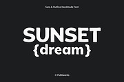 Sunset Dream - Sans & Outline Font, a Sans Serif Font by Publiworks (Thumbnail 1 of 9)