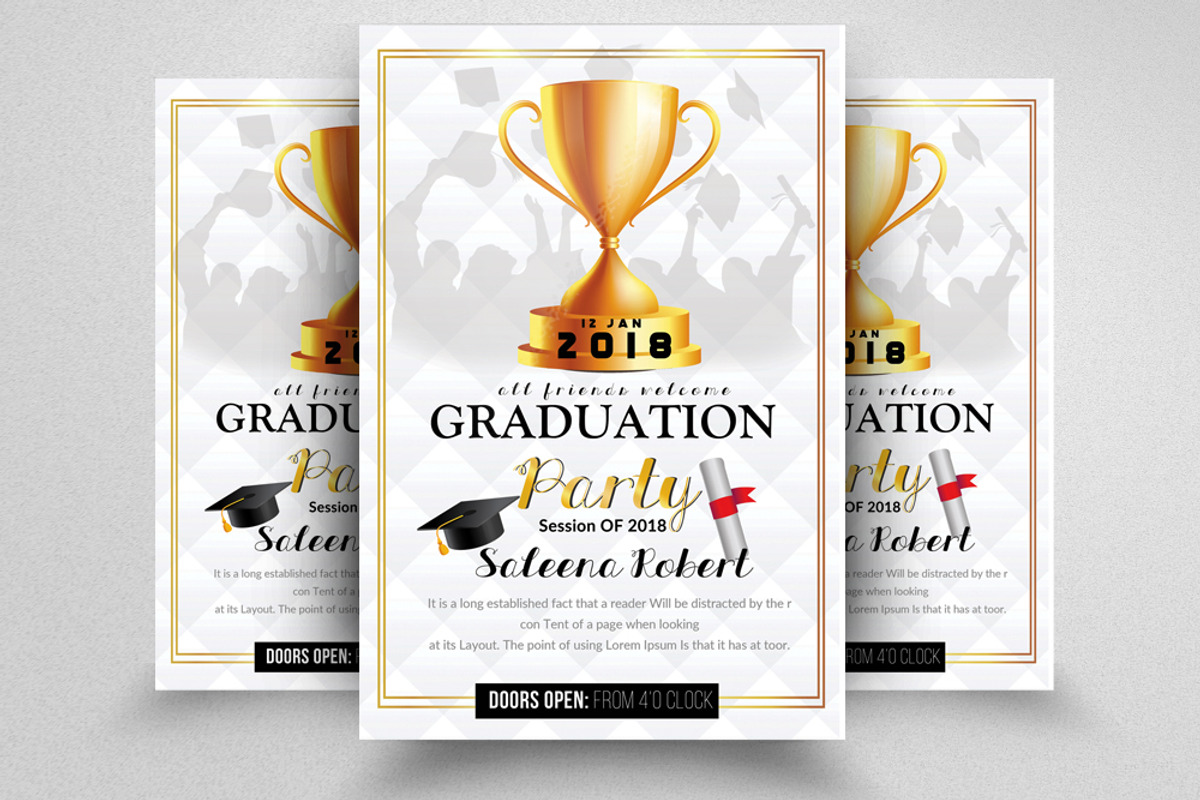 Graduation Announcement Template, a Flyer Template by Psd Templates