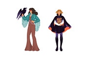 Modern young witches set, a Person Illustration by PaperTrident (Thumbnail 2 of 5)