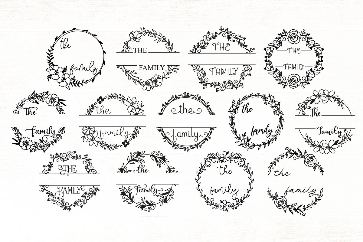 Family Monogram Frames SVG Bundle, an Object Graphic by Dasagani (Photo 2 of 8)