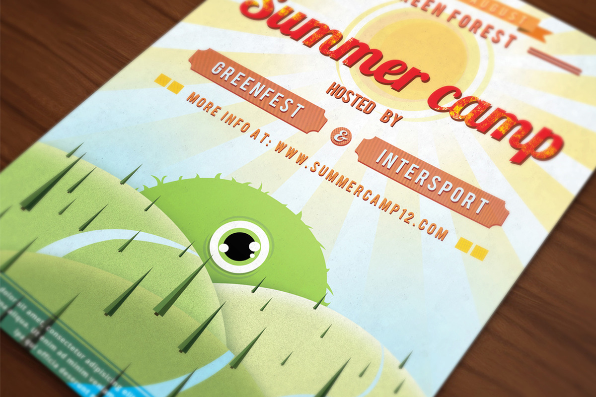 Retro Summer Camp Flyer, a Flyer Template by VectorBurn (Photo 1 of 5)