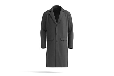 Men's Black Wool Coat 3D Model, an Object 3D Model by rebrandy