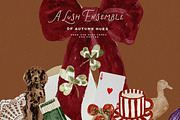 Autumn Watercolor and Lace Collage, an Object Graphic by Laras Wonderland (Thumbnail 2 of 13)
