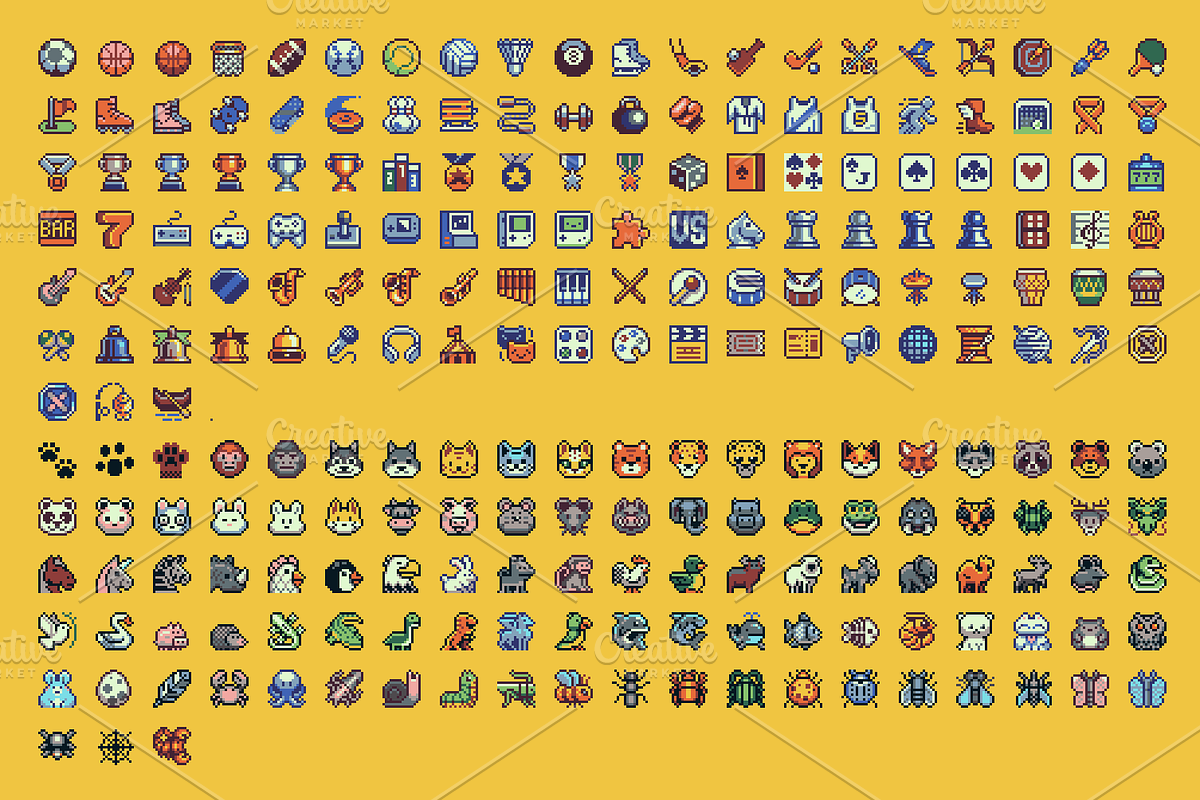 1000 Pixel Art Icons, an Emoji Icon by Poloviiinkin (Photo 2 of 9)